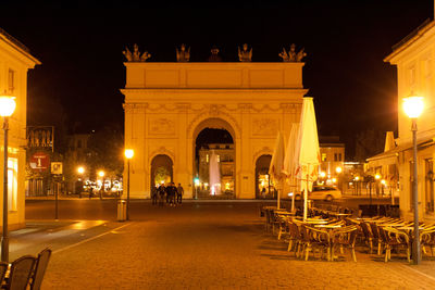 Illuminated street light at night