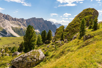 Panoramic view of mountains against sky