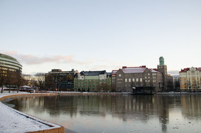 View of river with buildings in background