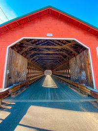 Empty footpath in tunnel