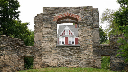 Low angle view of historical building against sky