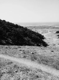 Scenic view of landscape against clear sky