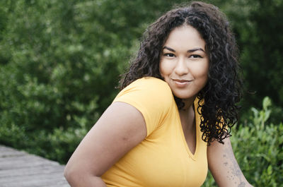 Portrait of beautiful woman smiling