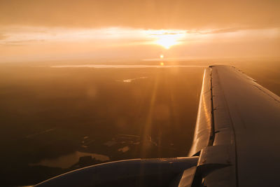 Aerial view of sky during sunset