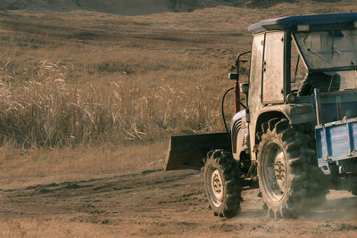 Tractor in farm