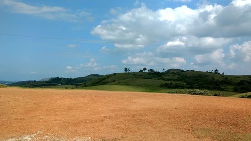 Scenic view of field against sky