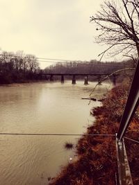 Bridge over river against sky