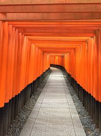 Narrow walkway along walls