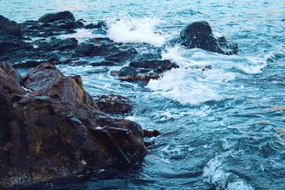 Rocks in sea