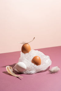 Close-up of dessert on table