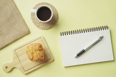 High angle view of pencil on table