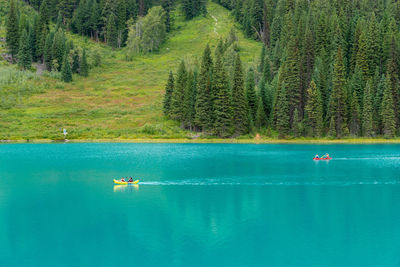 Scenic view of lake emerakd