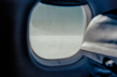 Close-up of airplane window