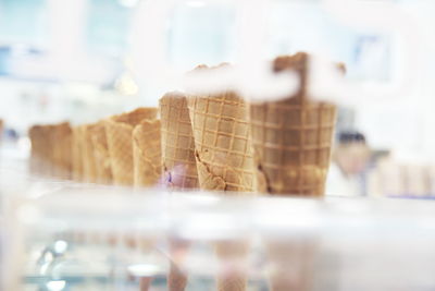 Close-up of ice cream cones