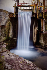 Water flowing in dam