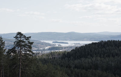 View of swedish mountains and lakes
