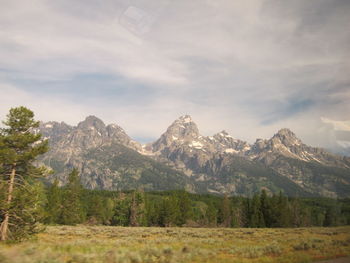 Scenic view of mountains against sky