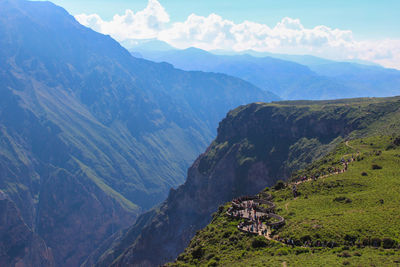 Scenic view of mountains against sky