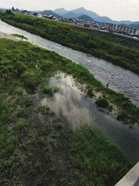 Scenic view of river against sky