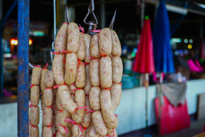 Close-up of meat for sale in market