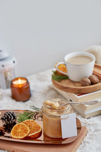 Close-up of food on table