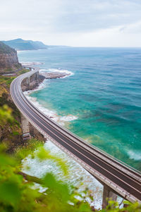 High angle view of sea against sky