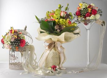 Roses in vase on table