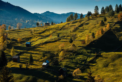 Scenic view of field against sky from sadova bucovina romania