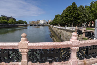 Bridge over river against sky