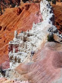 High angle view of rock formations