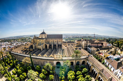 High angle view of city