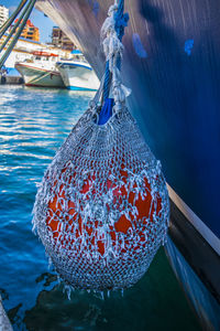 Close-up of a hanging buoy