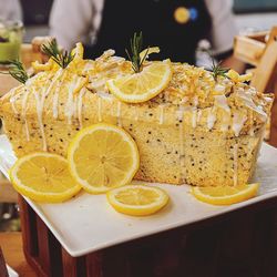 Close-up of cake on table