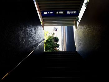 Staircase in illuminated building