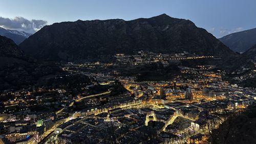 Aerial view of townscape against sky