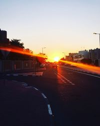 View of city at sunset