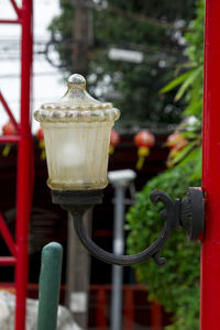 Close-up of metal chain against blurred background