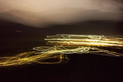 Light trails at night