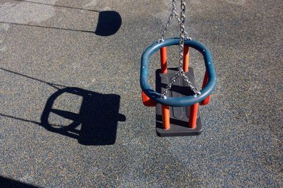 High angle view of swing in playground
