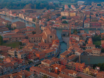 High angle view of cityscape
