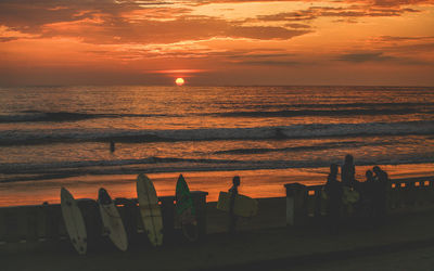 Scenic view of sunset over sea