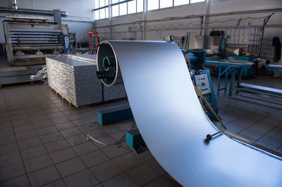 View of metal sheet in factory