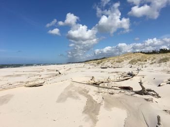 Scenic view of beach against sky