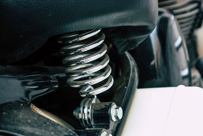 Close-up of motorcycle spring