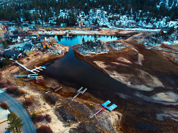 High angle view of lake