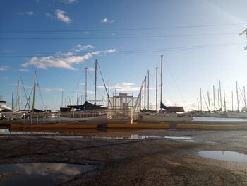 Sailboats in marina