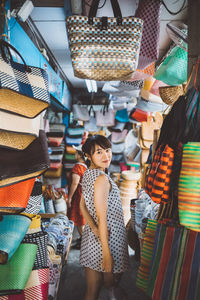 Full length of woman standing at market