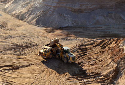 High angle view of rocks on land