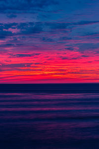 Scenic view of sea against dramatic sky