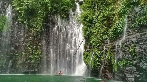 Scenic view of waterfall